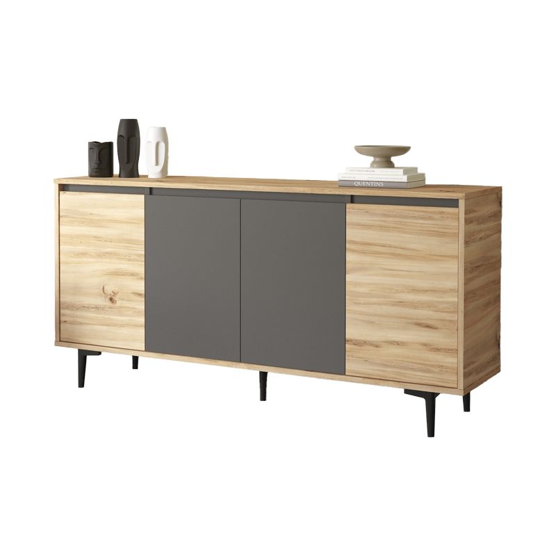 Sideboard Augusta oak-anthracite 160x40x78.5cm
