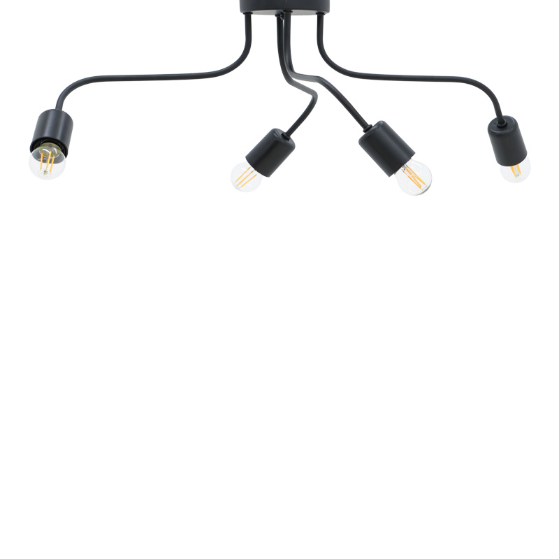 Ceiling lamp Luchter E27 black metal 60x60x15cm