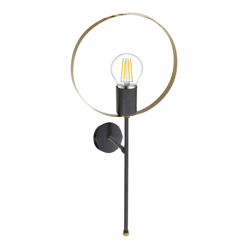 Wall lamp Bendia E27 black-gold metal 25x15x52cm