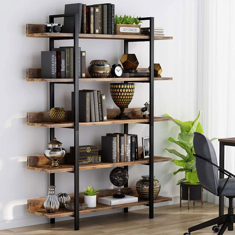 ΒΙΒΛΙΟΘΗΚΗ ALMOND ΚΑΡΥΔΙ-ΜΑΥΡΟ 119X27X185ΕΚ 197-000035 197-000035
