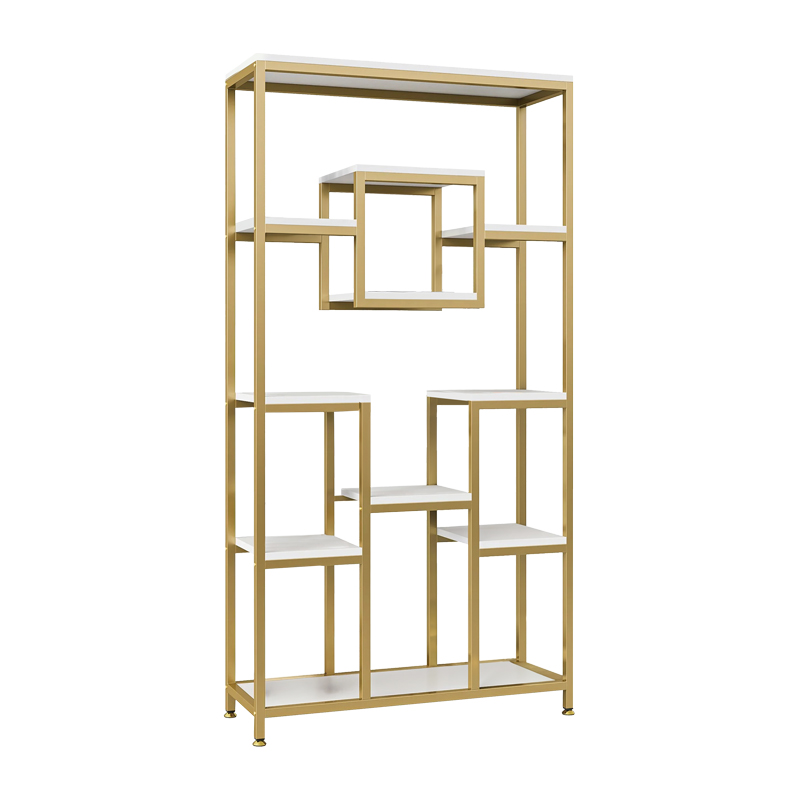 Aduti metal bookshelf in gold-white shade 90x34x182cm