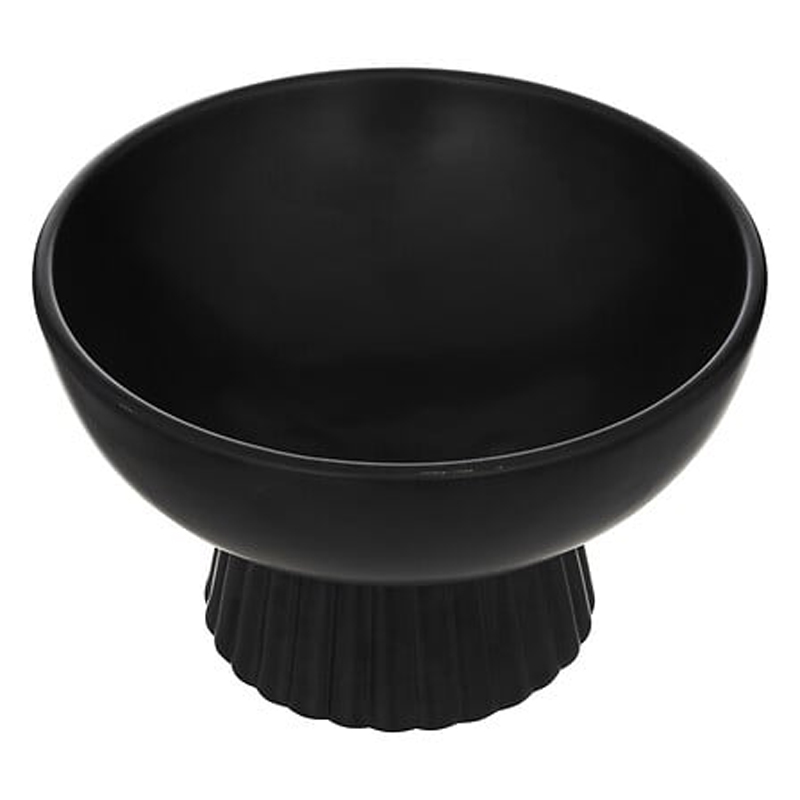 Decorative bowl Lorvion ceramic black D22x14cm