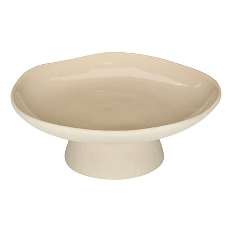 Decorative bowl Orezan ceramic beige D28x10cm