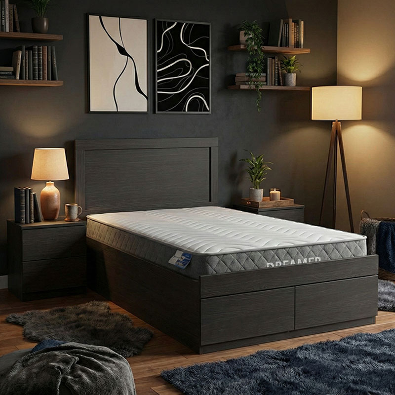 Bed with mattress and drawer Olympus-Dreamer pakoworld wenge 100x200cm