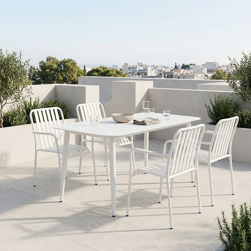 Dining set Heven Vista set of 5 pices black aluminum 150x80x72cm