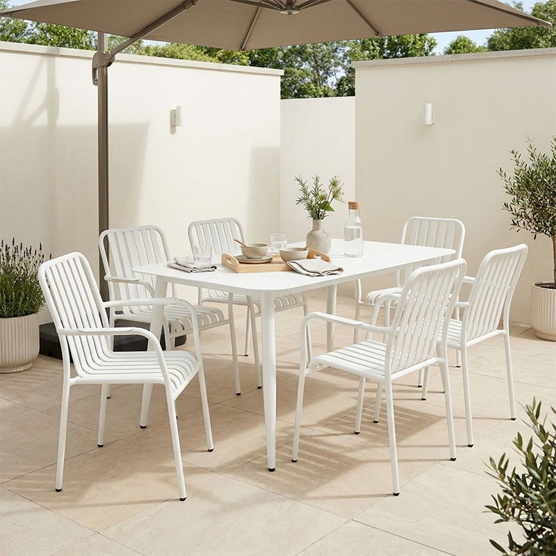 Dining set Heven Vista set of 7 pices black aluminum 150x80x72cm