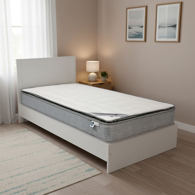 Bed with mattress Athos-Perfecto pakoworld white 90x190cm