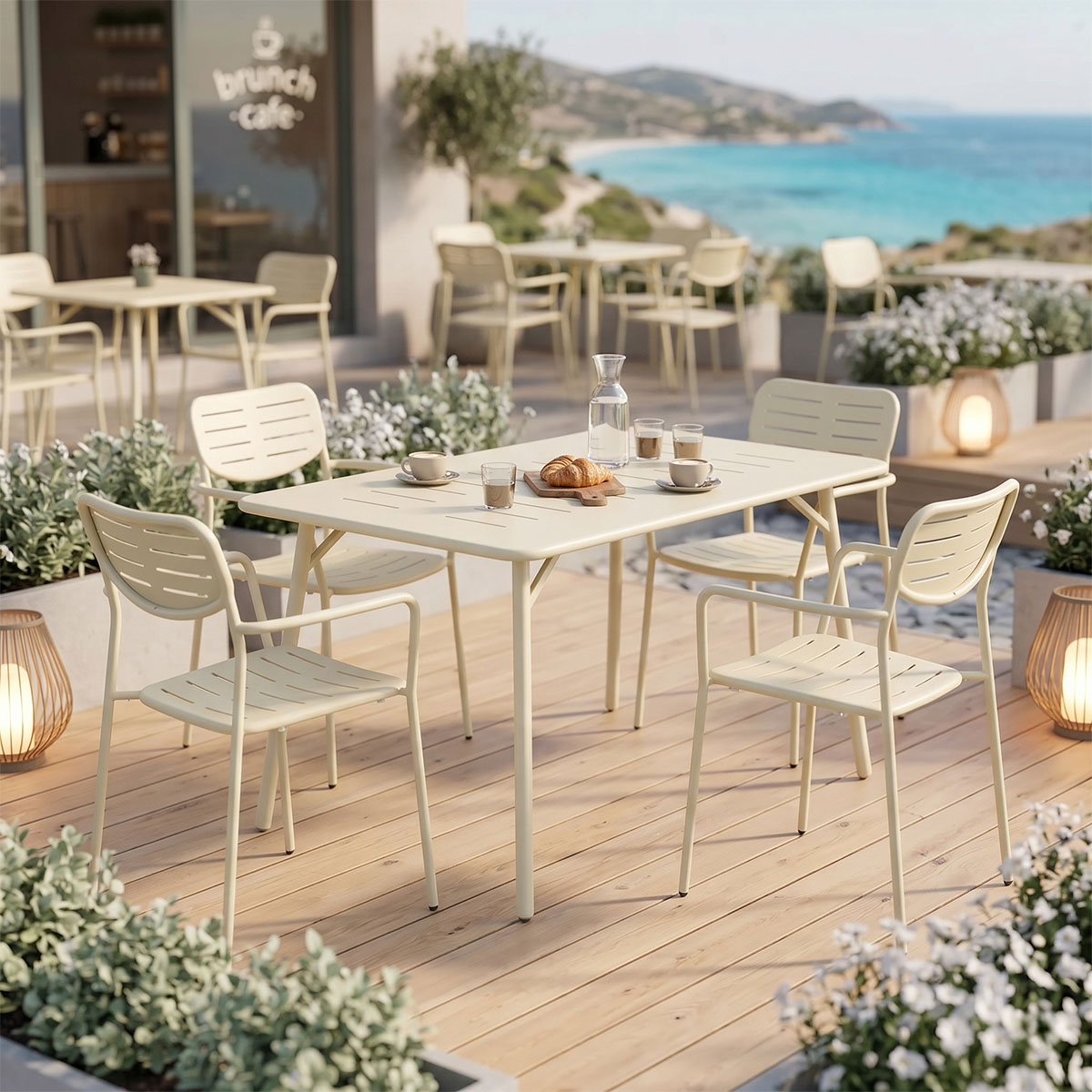 Moraja Deraby set of 5 pieces cream metal 140x80x72cm