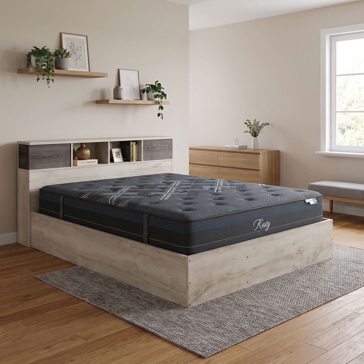 Bed with mattress Olympus-Resty pakoworld castillo-toro 160x200cm