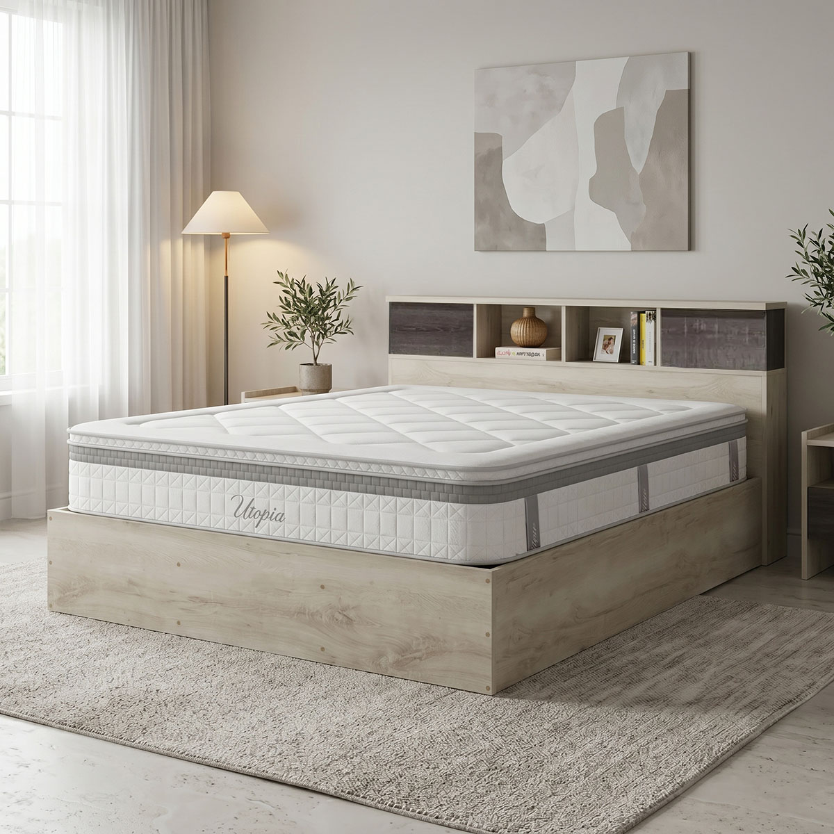 Bed with mattress Olympus Utopia pakoworld castillo toro 160x200cm