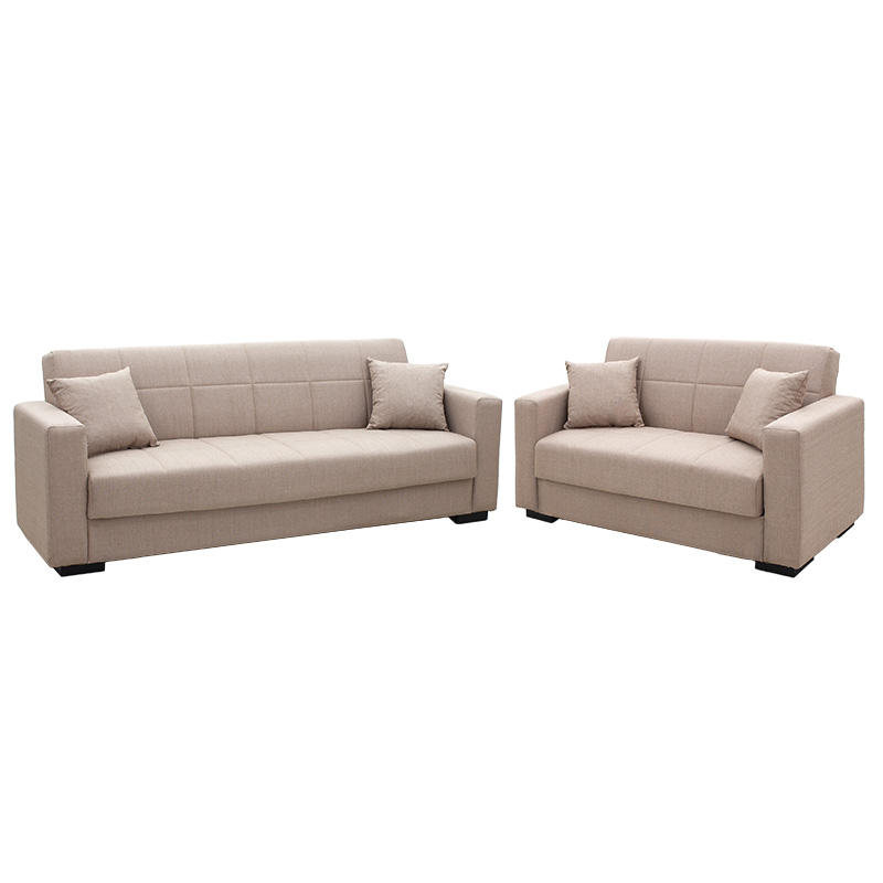 Sofa Set 2pcs Vox Homepaketo Fabric Beige HomePaketo