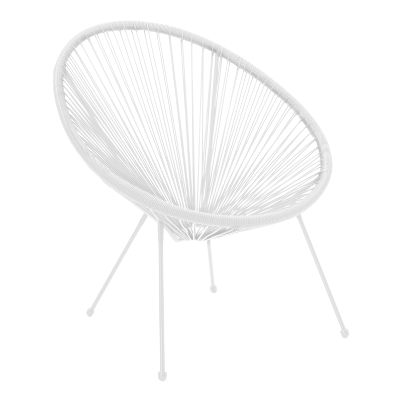 Πολυθρόνα Acapulco μεταλλο-pe rattan σε λευκή απόχρωση 68.5x74.5x84εκ