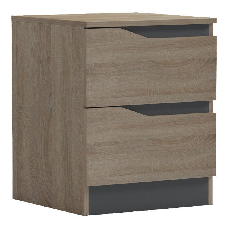 Bedside table Verena sonoma-anthracite 40x40x50cm