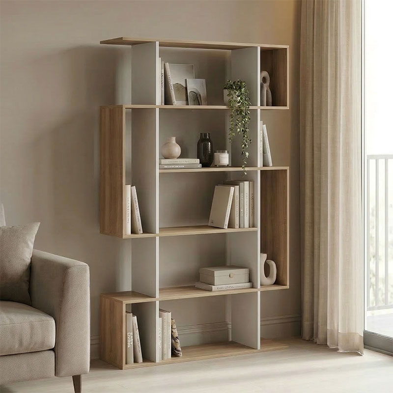 Mito sonoma-white bookcase 108.5x25x161cm