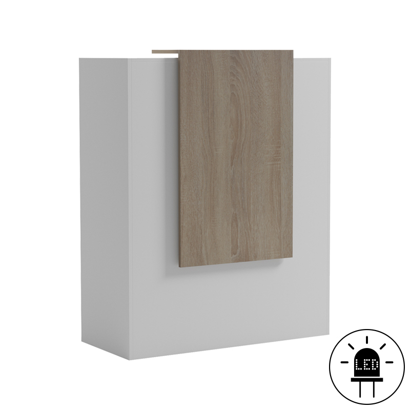 Reception desk Zowel with LED white - sonoma 90x40x110cm