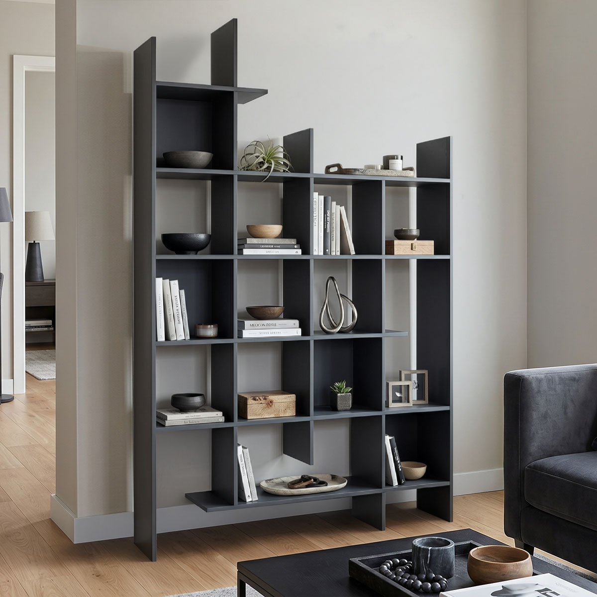 Manco bookcase anthracite 122x25.5x188cm