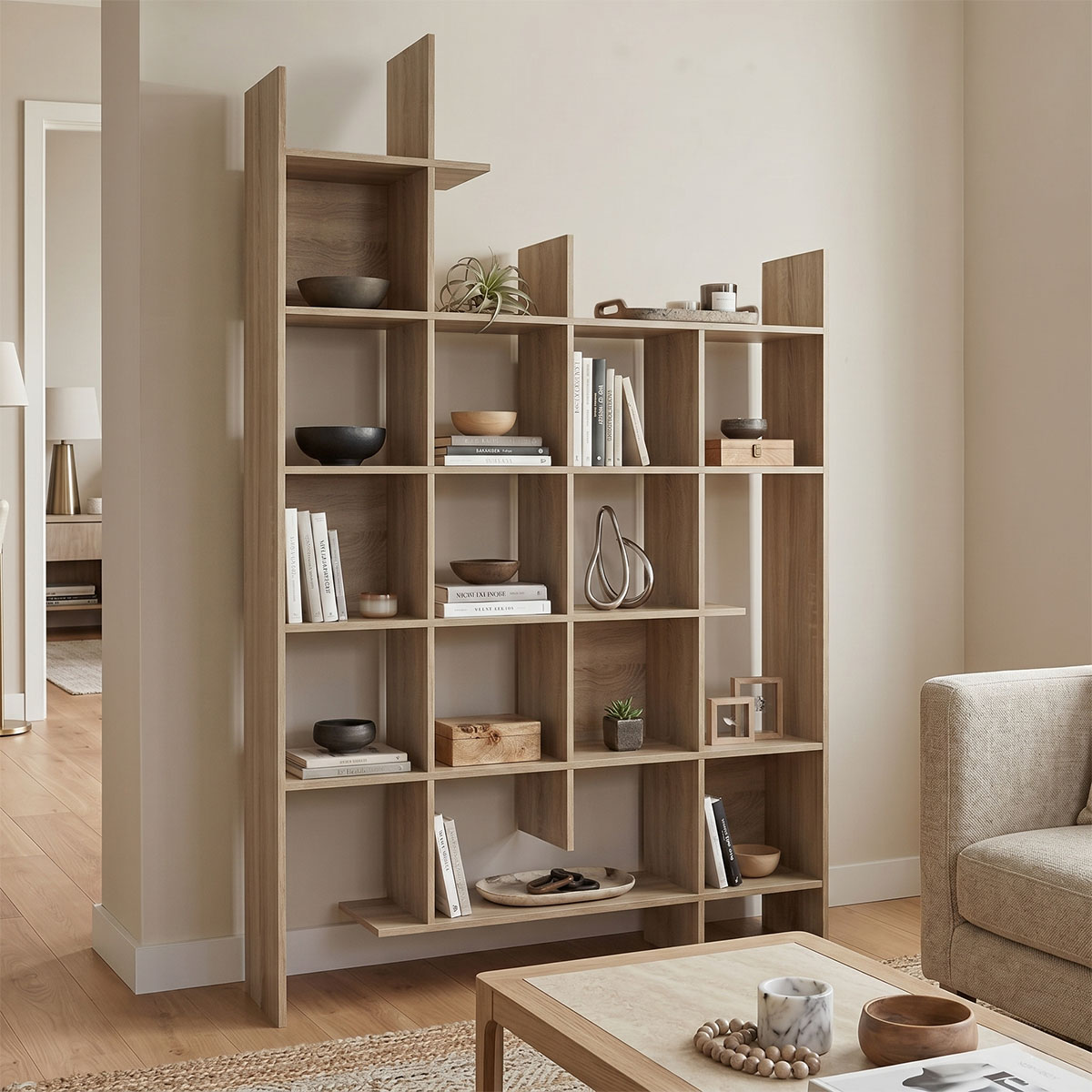 Manco bookcase sonoma 122x25.5x188cm