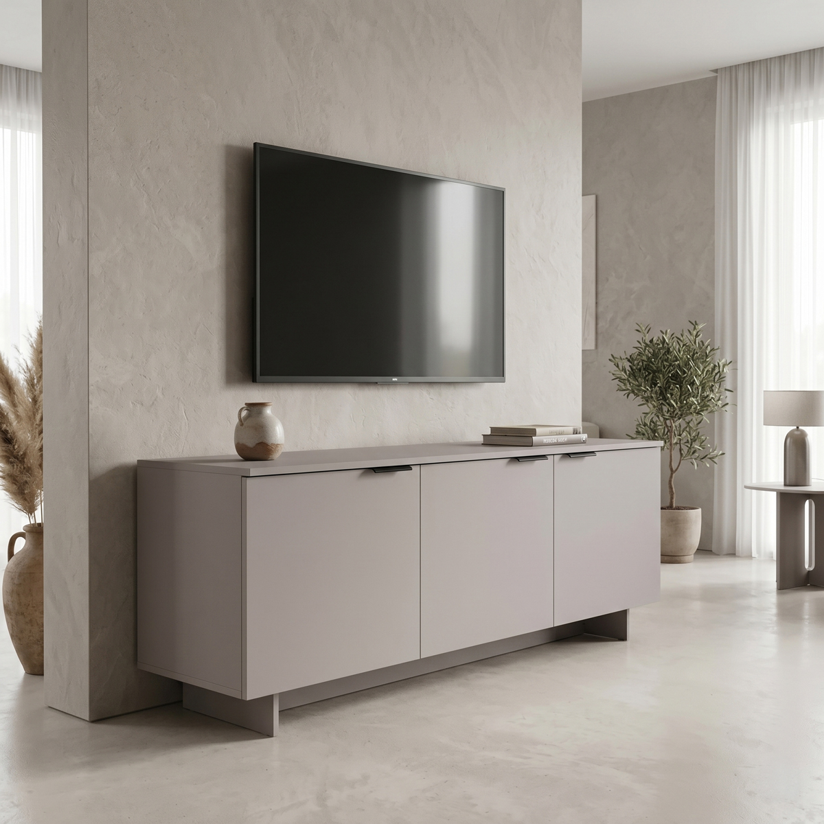Tv stand Beldon pakoworld taupe 150x42x55cm
