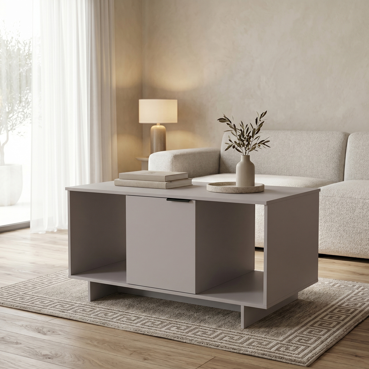 Coffee table Nalinda pakoworld taupe 100x55x55cm
