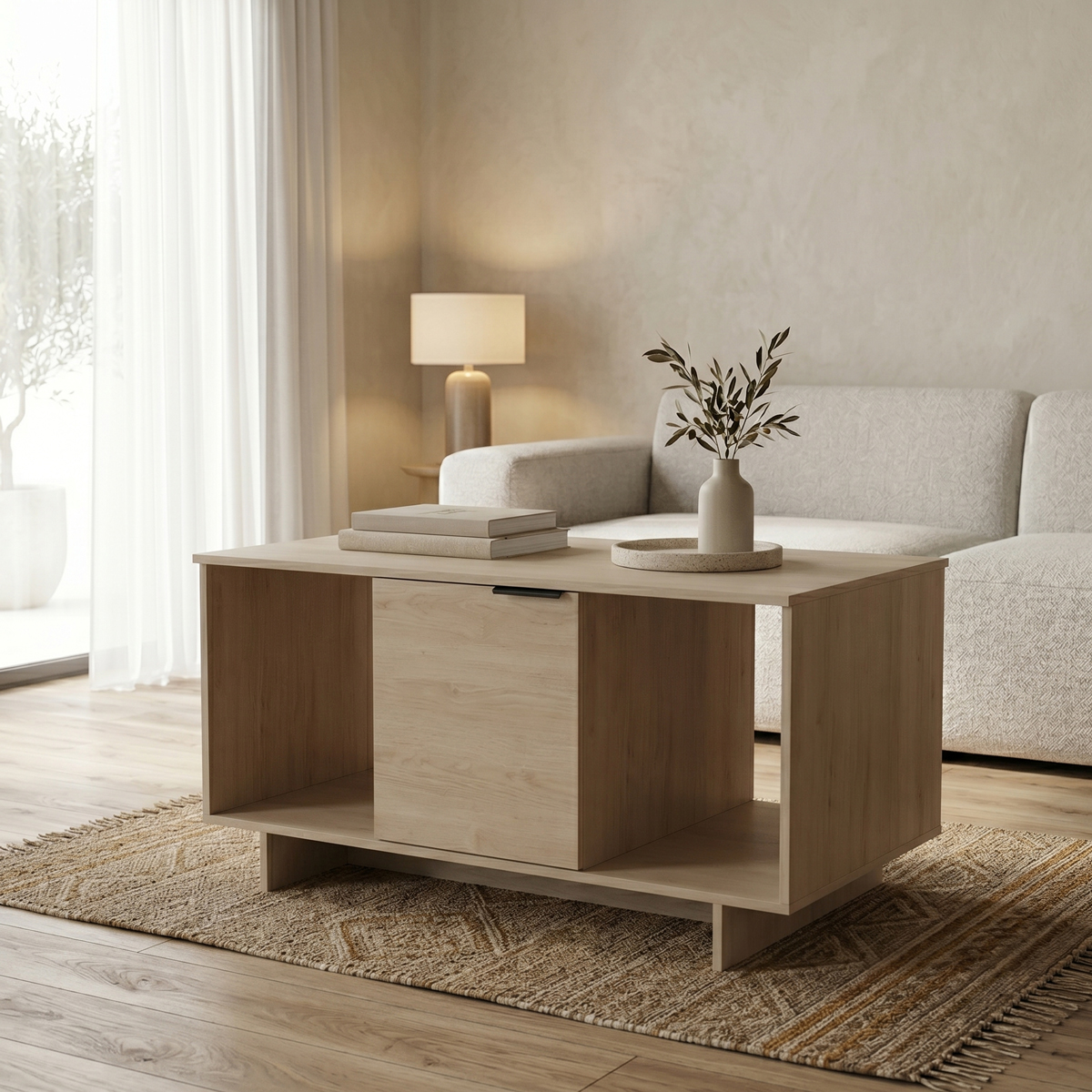 Coffee table Nalinda pakoworld sonoma 100x55x55cm