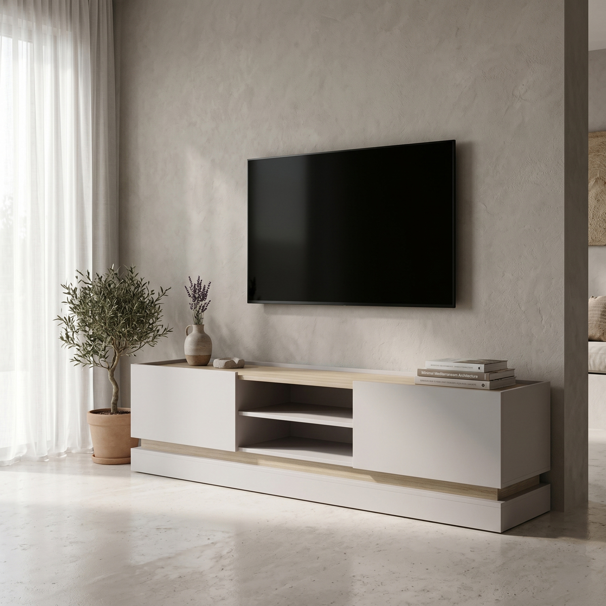 Tv stand Wendo pakoworld taupe-sonoma 200x37x47cm
