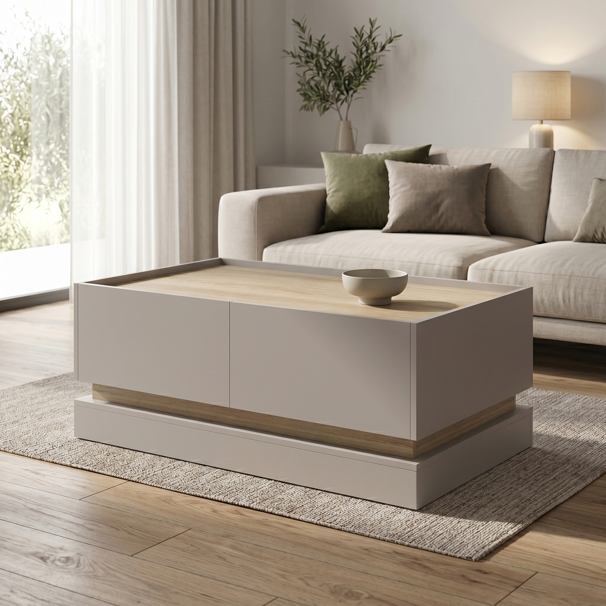 Coffee table Wendo pakoworld taupe-sonoma 97x60x40cm