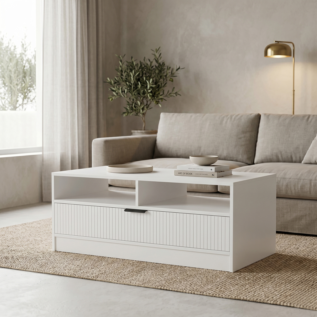 Coffee table Lemardo pakoworld white 100x50x40cm