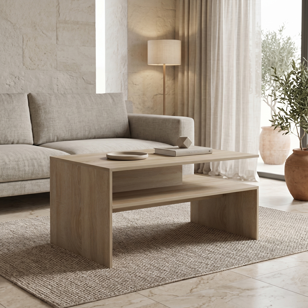 Coffee table Coffa pakoworld sonoma 90x60x45cm