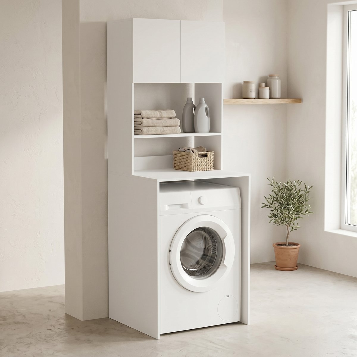 Laundry furniture Chaxe pakoworld white 65x60x183.6cm