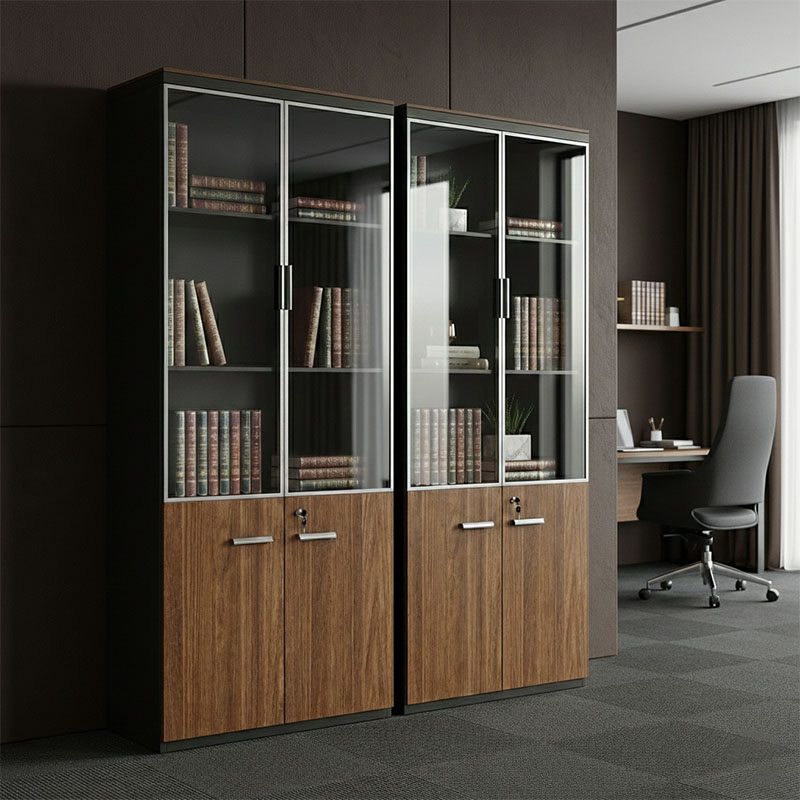 Professional office cabinets Oscar pakoworld walnut-anthracite 160x40x200cm