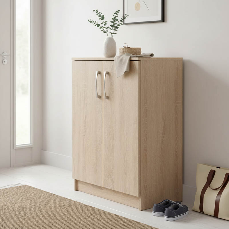 Παπουτσοθήκη-ντουλάπι Shordo μελαμίνη σε φυσικό χρώμα 60x40.5x80εκ