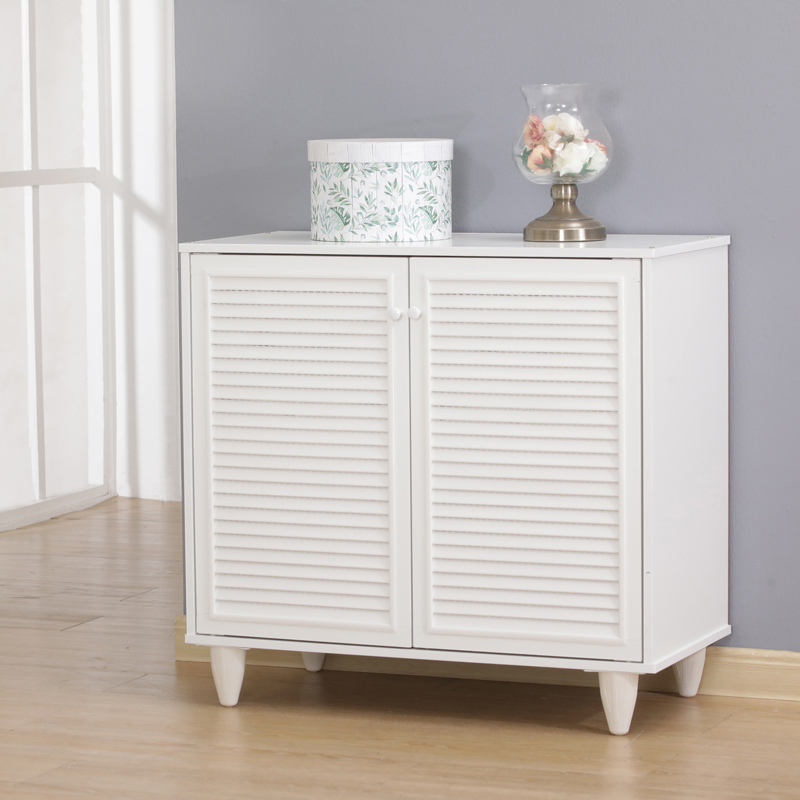 Shoe cabinet Ronan in white color 70.5x35x.66cm