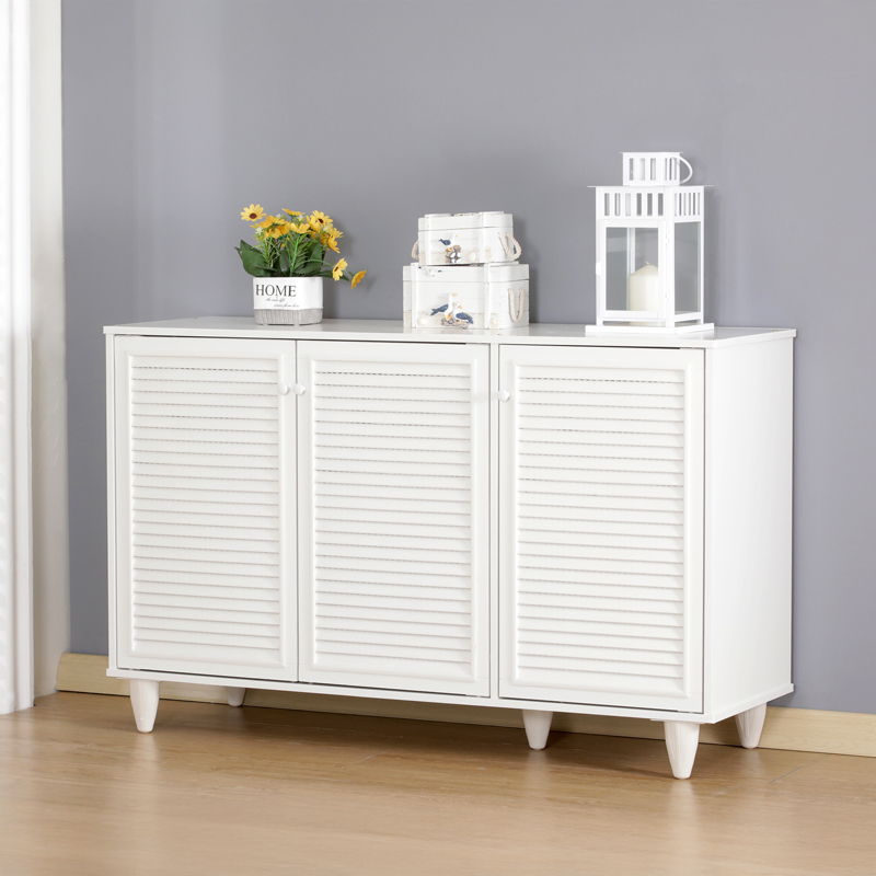 Shoe cabinet Ronan in white color 105x35x.66cm
