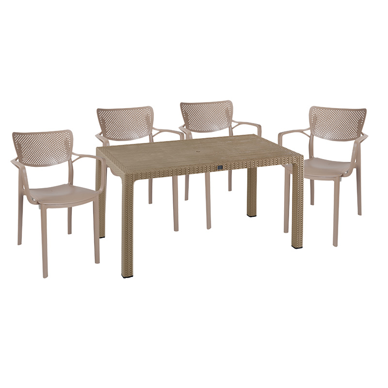 Dining set Explore-Forntline set 5pieces PP cappuccino150x90x73.5cm