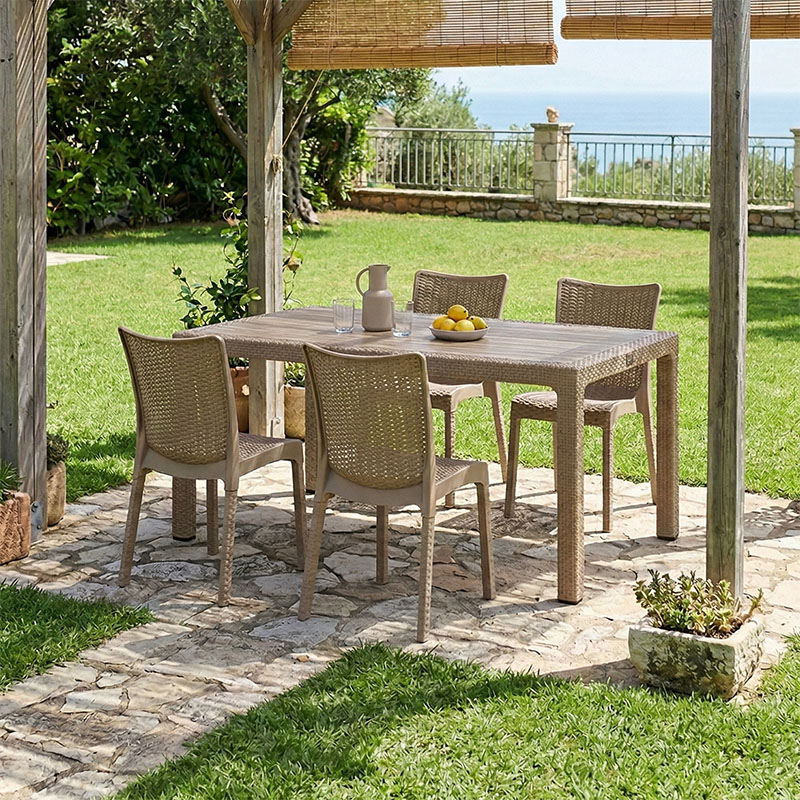 Dining set Explore-Confident set 5pieces PP cappuccino150x90x73.5cm