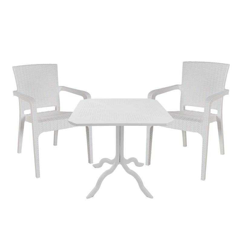 Dining table Icon-Halcyon set of 3 pieces PP in white shade