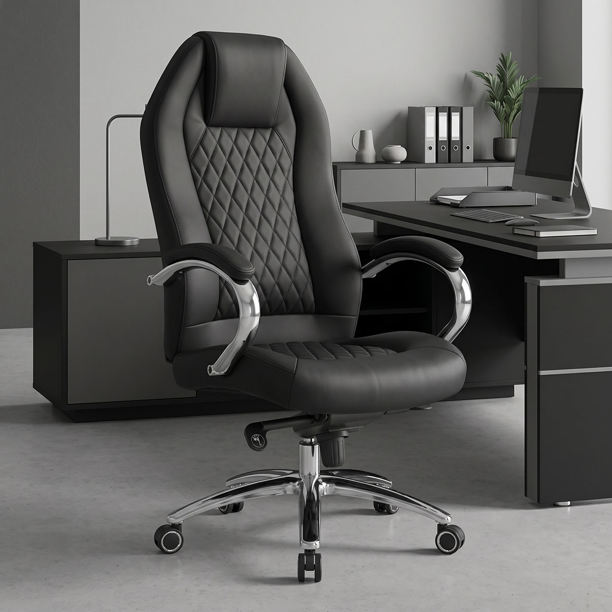 Manager's office chair Ionia pakoworld black PU 67x49.5x123cm