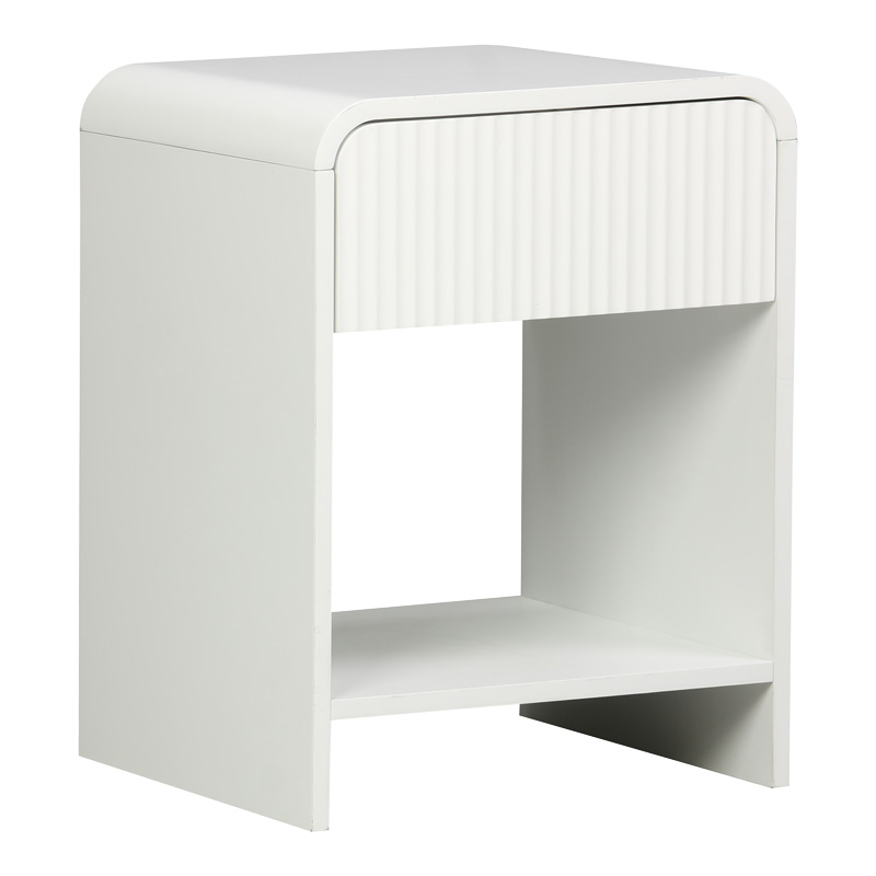 Nightstand Lemperto MDF in white color 40x40x53cm