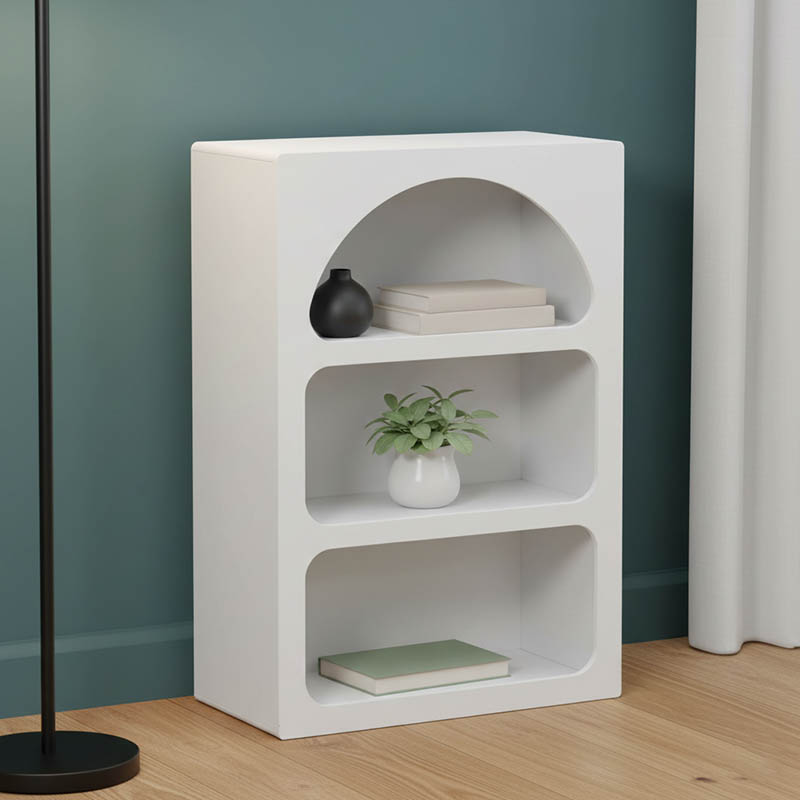 Bookcase Emersi mdf in white color 70x35x100cm