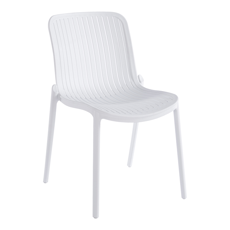 Teragi stackable chair pakoworld pp with UV protection white 58x43.5x82cm
