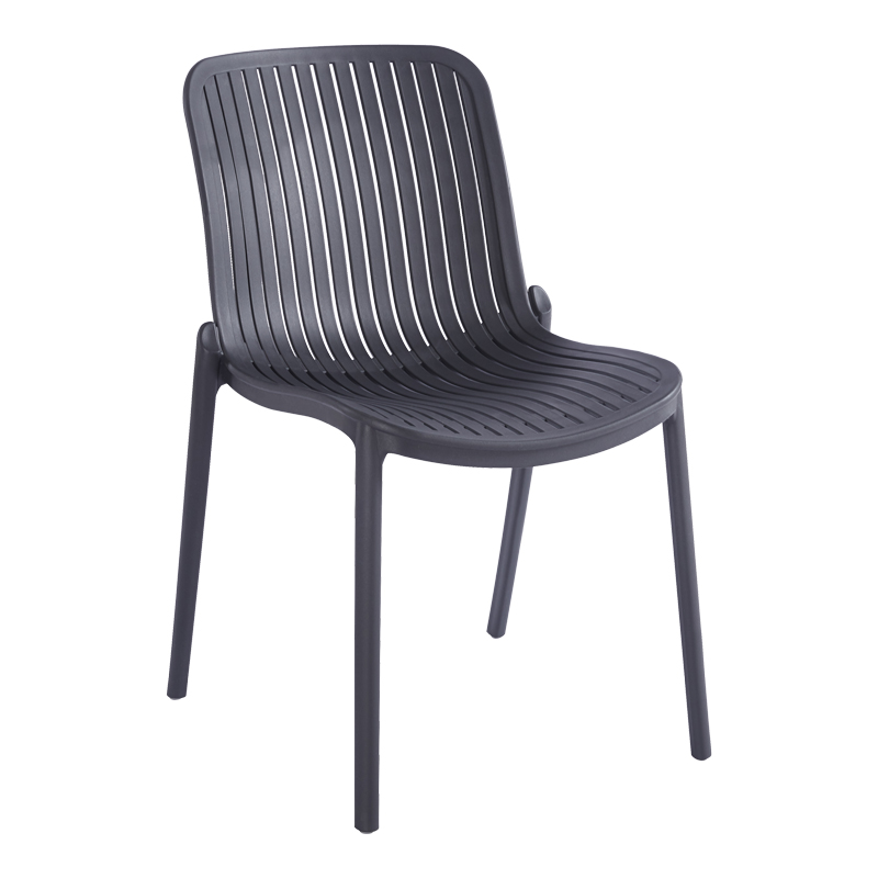 Teragi stackable chair pakoworld pp with UV protection anthracite 58x43.5x82cm