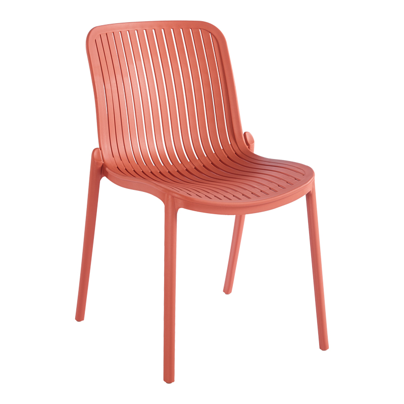 Teragi stackable chair pakoworld pp with UV protection terracotta 58x43.5x82cm