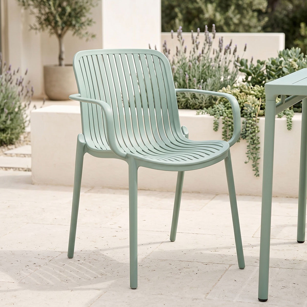 Teragi stackable armchair pakoworld pp with UV protection mint 59x57x82cm