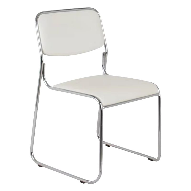 Guest stackable chair Randin white pu-chrome leg 42x44x77cm