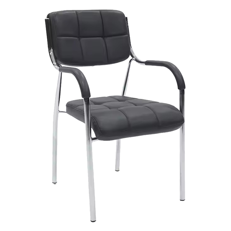 Guest stackable chair Otlen black pu-chrome leg 47x45x87cm
