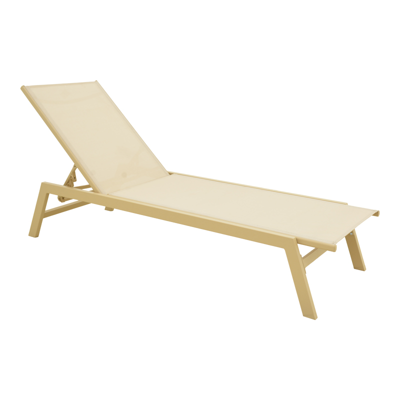 Boka aluminum sunbed cappuccino-textilene in beige shade 60x192x31cm