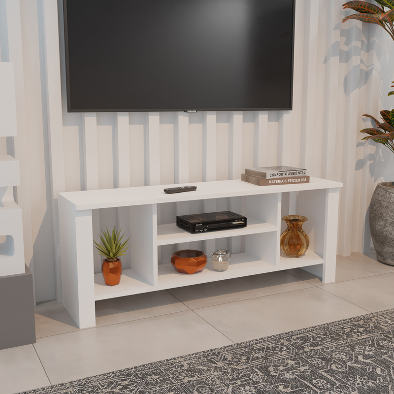 Seref tv unit in white color 120x30x47cm