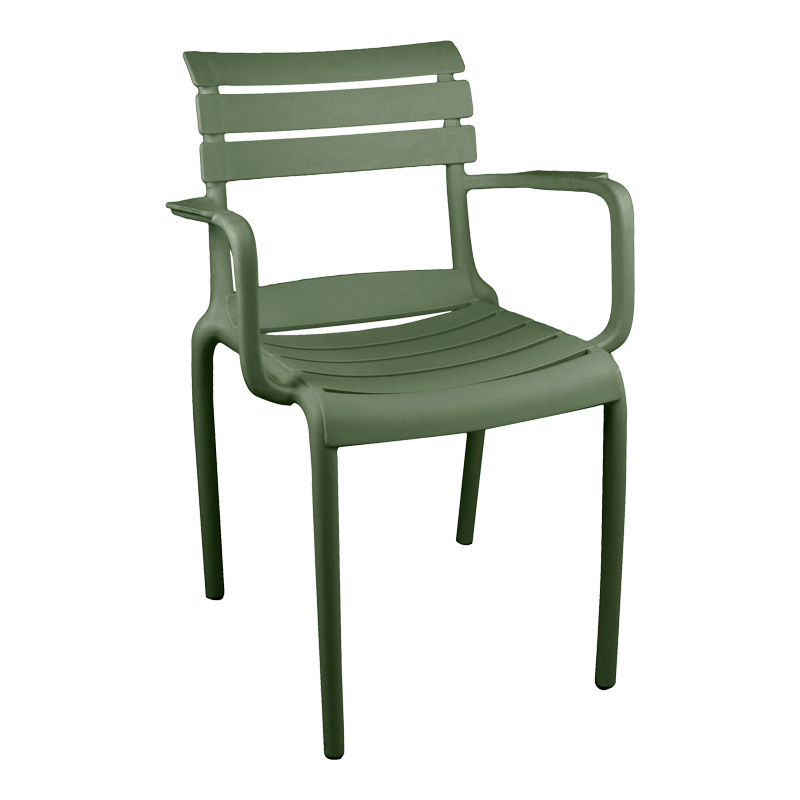Stackable armchair Almea pakoworld pp olive green 58x56x82cm