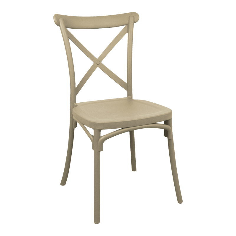 Καρέκλα Crossie στοιβαζόμενη pp cappuccino 43x53x88εκ