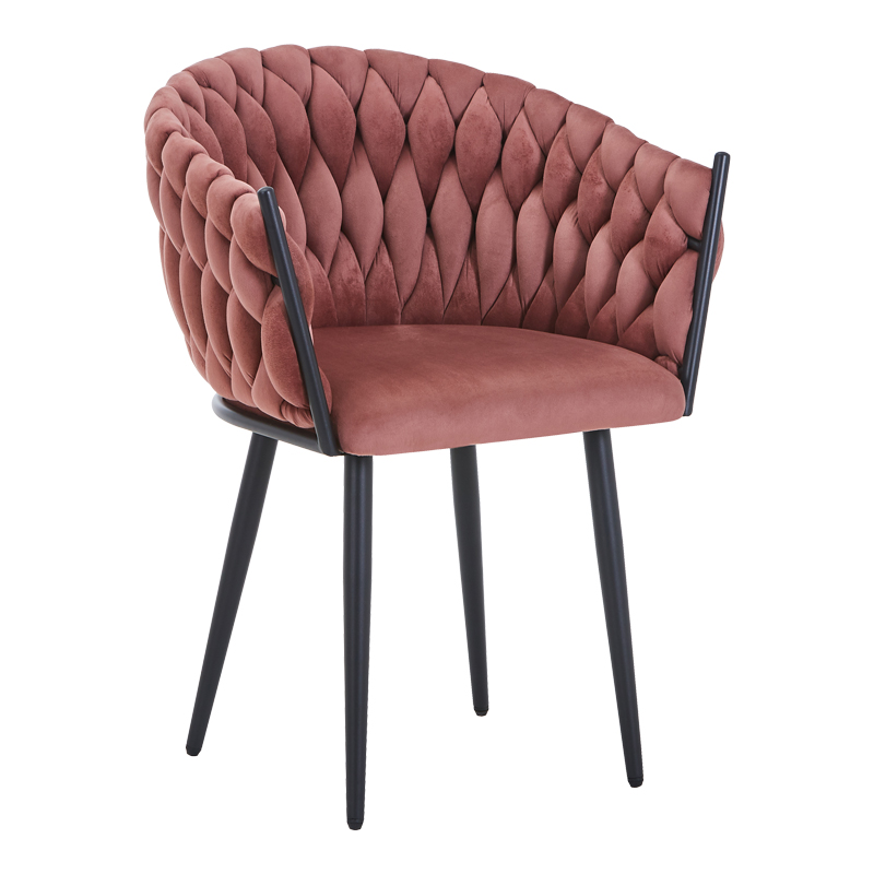 Vivian armchair rotten apple velvet-leg black metal 61x55x80cm